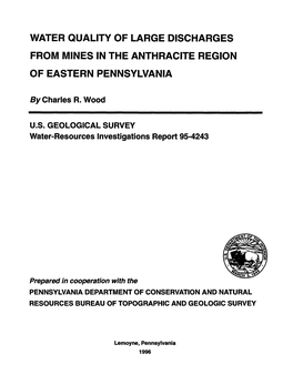 Water Quality of Large Discharges from Mines in the Anthracite Region of Eastern Pennsylvania
