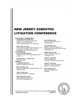 New Jersey Asbestos Litigation Conference