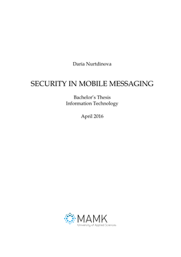 Security in Mobile Messaging