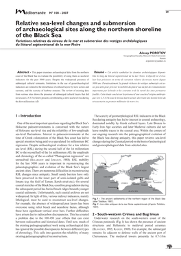 Relative Sea-Level Changes and Submersion of Archaeological Sites