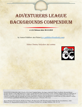 Adventurers League Backgrounds, Bonds And