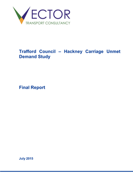 Hackney Carriage Unmet Demand Study