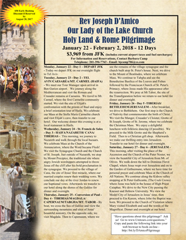 Rev Joseph D'amico Our Lady of the Lake Church Holy Land & Rome