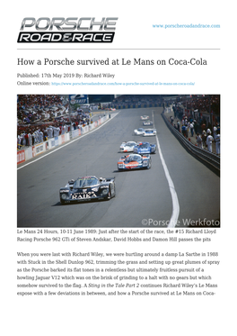 How a Porsche Survived at Le Mans on Coca-Cola