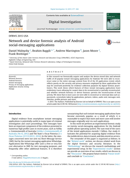 Network and Device Forensic Analysis of Android Social-Messaging Applications