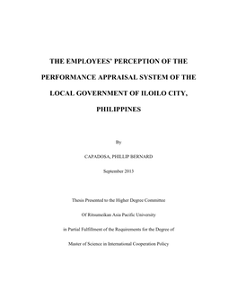 The Employees' Perception of the Performance Appraisal