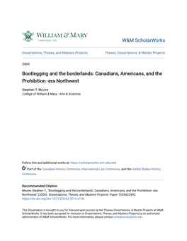 Canadians, Americans, and the Prohibition -Era Northwest