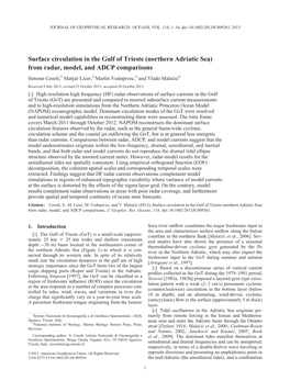 Surface Circulation in the Gulf of Trieste (Northern Adriatic Sea) From