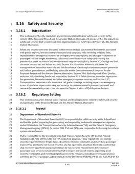 Section 3.16 Safety and Security