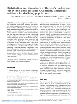 Distribution and Abundance of Darwin's Finches and Other Land