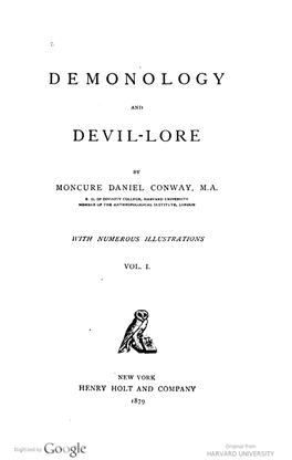 Demonology and Devil-Lore / by Moncure Daniel Conway