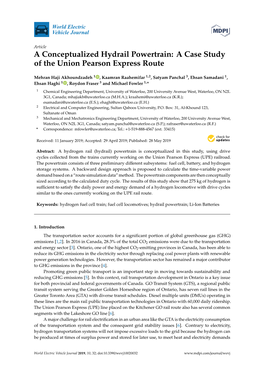 A Conceptualized Hydrail Powertrain: a Case Study of the Union Pearson Express Route