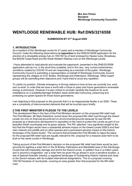 WENTLOOGE RENEWABLE HUB: Ref:DNS/3216558