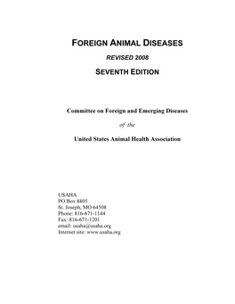 Foreign Animal Diseases