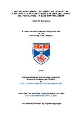 Helen M. Browning Phd Thesis