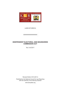 Independent Electoral and Boundaries Commission Act