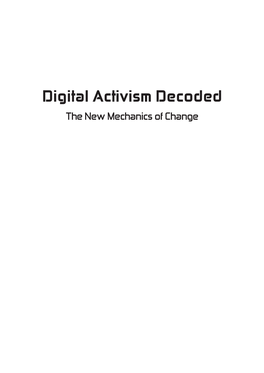 Digital Activism Decoded the New Mechanics of Change