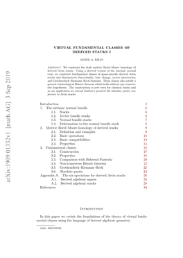 Arxiv:1909.01332V1 [Math.AG]