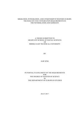 The Role of Civic Integration Requirements in the Netherlands and Germany