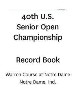 Warren Course at Notre Dame Notre Dame, Ind. 2 U.S