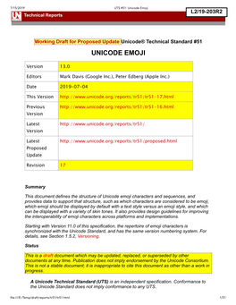 Unicode Emoji Technical Reports