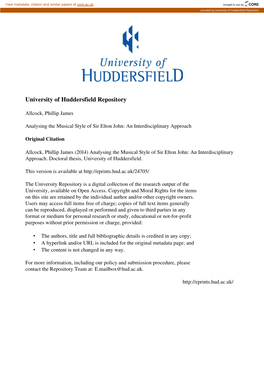 University of Huddersfield Repository