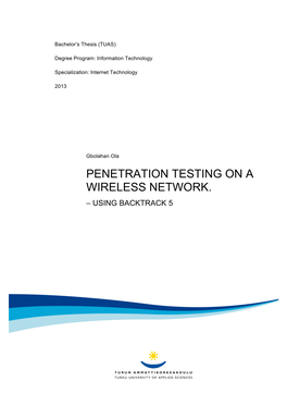 Penetration Testing on a Wireless Network. – Using Backtrack 5