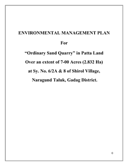 Environmental Management Plan