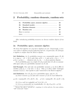 2 Probability, Random Elements, Random Sets