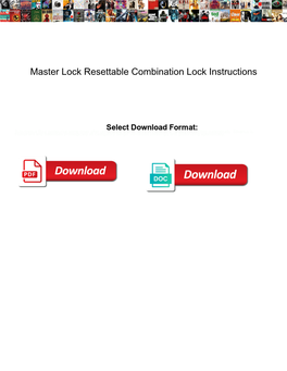 Master Lock Resettable Combination Lock Instructions