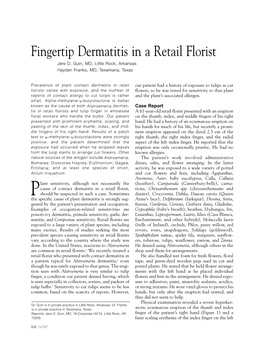 Fingertip Dermatitis in a Retail Florist Jere D