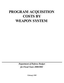 Program Acquisition Costs by Weapons System