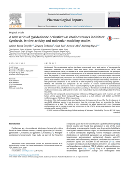 A New Series of Pyridazinone Derivatives As Cholinesterases Inhibitors