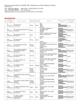 MAHARASHTRA (For All District) Application Received for the Period of ( 01/01/2011 to 31/03/2020 )