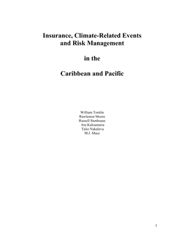 Insurance, Climate-Related Events and Risk Management In