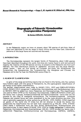 Biogeography of Palearctic Myrmeleonidae (Neuropteroidea: Planipennia)