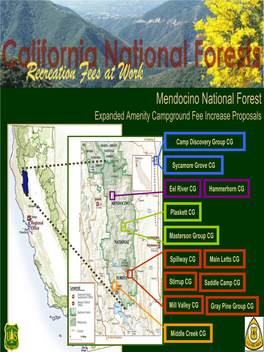 Mendocino National Forest Expanded Amenity Campground Fee Increase Proposals