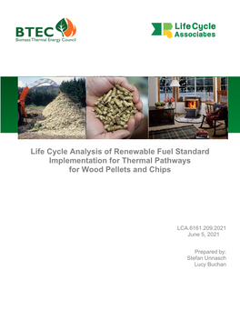 Life Cycle Analysis of Renewable Fuel Standard Implementation for Thermal Pathways for Wood Pellets and Chips