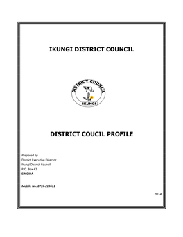 Ikungi District Council District Coucil Profile