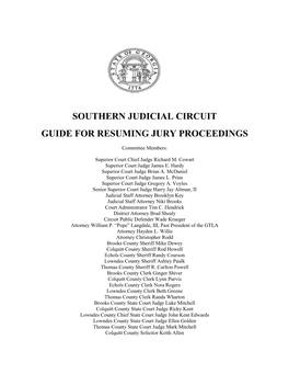 Southern Judicial Circuit Guide for Resuming Jury Proceedings