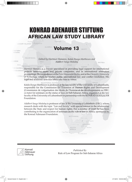 Konrad Volume 13 - English.Indd 1 4/11/2013 10:05:58 AM Konrad Adenauer Stiftung