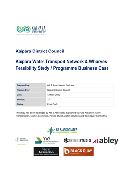 Kaipara Water Transport Network and Wharves Feasibility Study