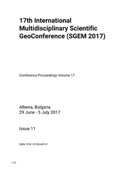 17Th International Multidisciplinary Scientific Geoconference (SGEM