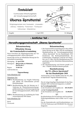 Amtsblatt Nr. 4A / 2010