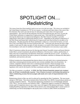 SPOTLIGHT ON...Redistricting