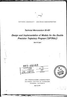 Design and Implementation of Models for the Double Precision Trajectory Program (DPTRAJ,;