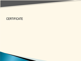 Certificate Acknowledgement Index