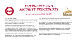 Emergency and Security Procedures