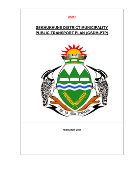 Sekhukhune District Municipality Public Transport Plan (Gsdm-Ptp)