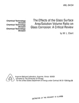 The Effects of the Glass Surface Area/Solution Volume Ratio on Glass Corrosion: a Critical Review